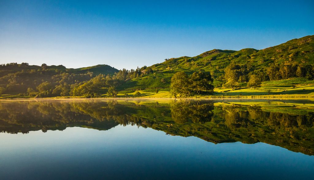Calm lake surface with reflection in the Lake District