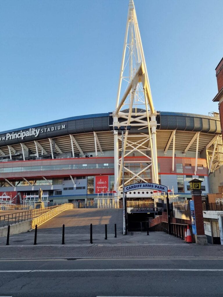 exterior of principality sports stadium in Cardiff